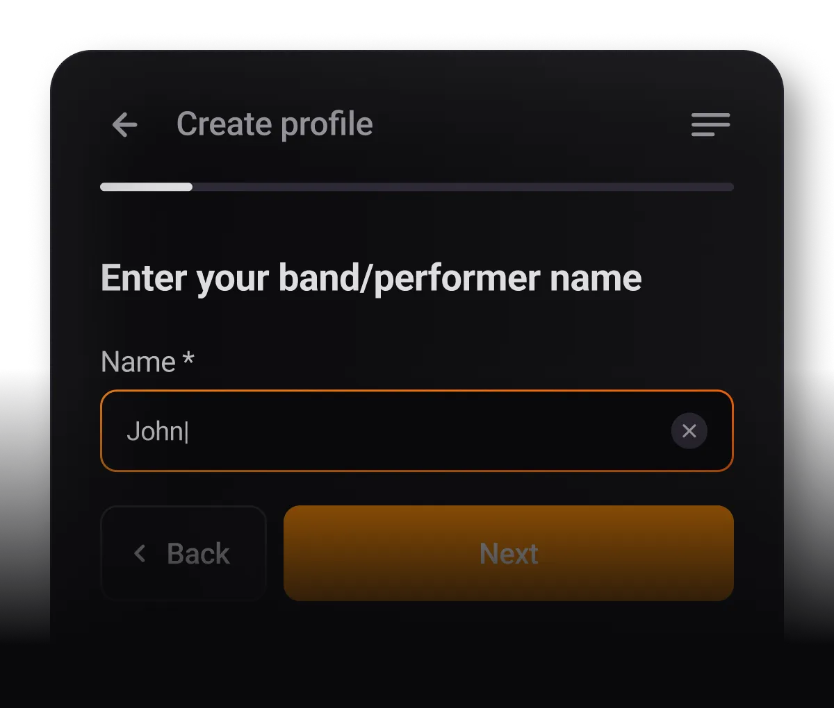 Musician joining the GigFinesse artist network in the app